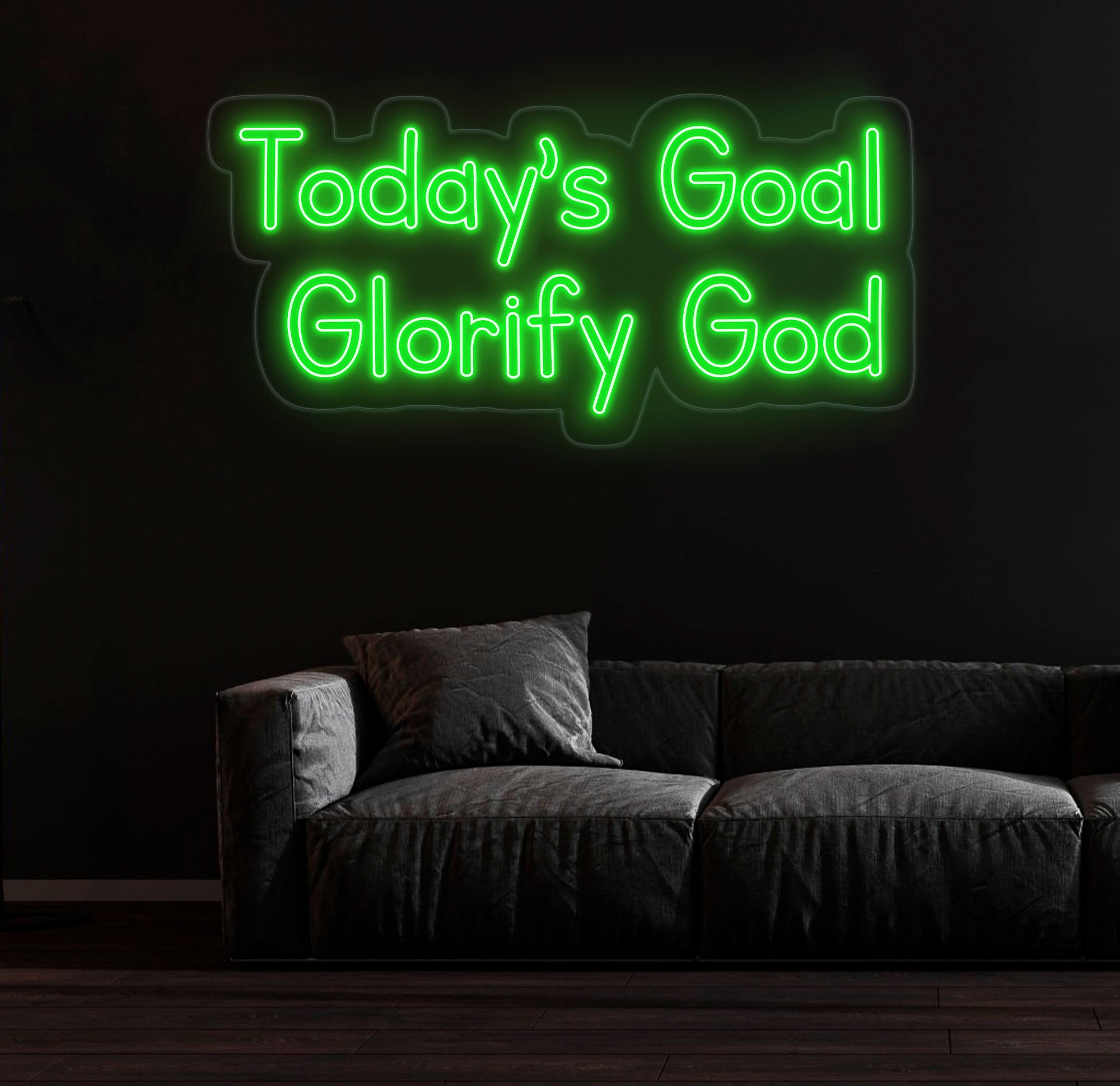 Today's Goal: Glorify God Neon Sign - Christian Home Decor, Religious Wall Art, Jesus Neon Light, Faith Gift, Sign for Christian Homeschool