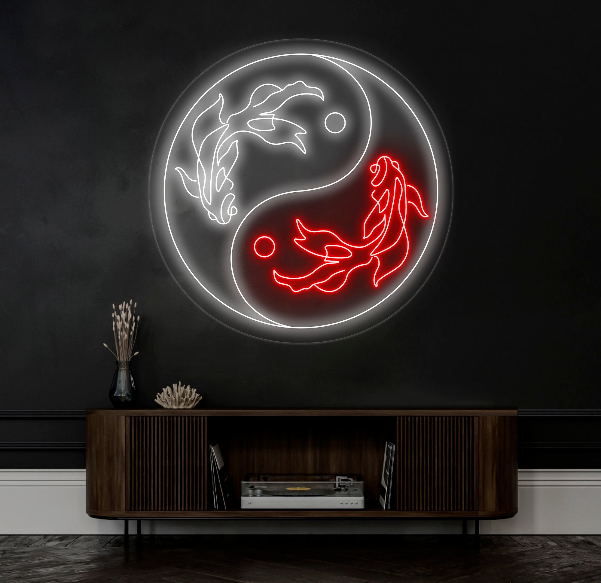 Koi Fish Neon Sign - Custom Japanese Kanji Neon Light, Japan-Inspired Decor, Unique LED Wall Art, Perfect Halloween or Holiday Gift