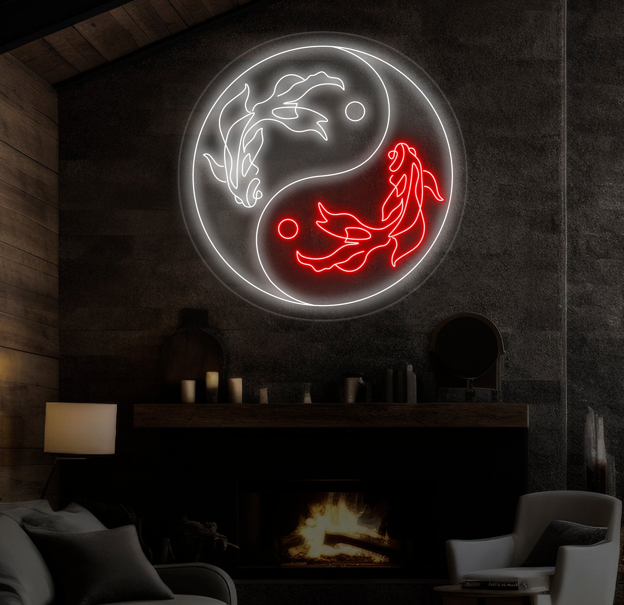 Koi Fish Neon Sign - Custom Japanese Kanji Neon Light, Japan-Inspired Decor, Unique LED Wall Art, Perfect Halloween or Holiday Gift