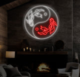 Koi Fish Neon Sign - Custom Japanese Kanji Neon Light, Japan-Inspired Decor, Unique LED Wall Art, Perfect Halloween or Holiday Gift