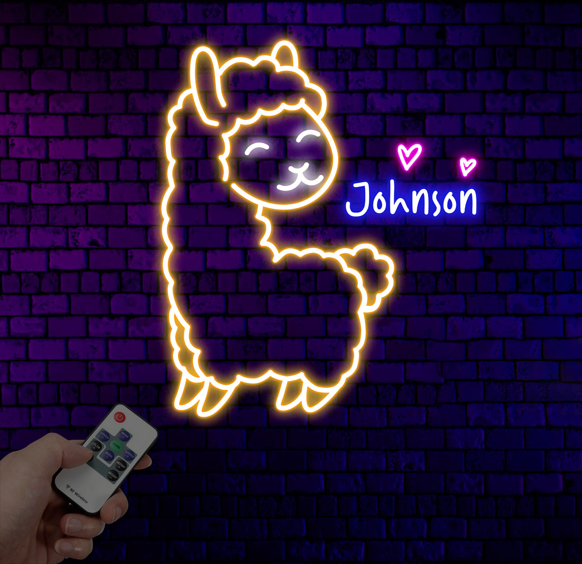 Custom Llama Neon Sign, Personalized Llama LED Light, Animal Lover Wall Decor, Gifts for Kids, Llama Room Neon Wall Art, Nursery Decor
