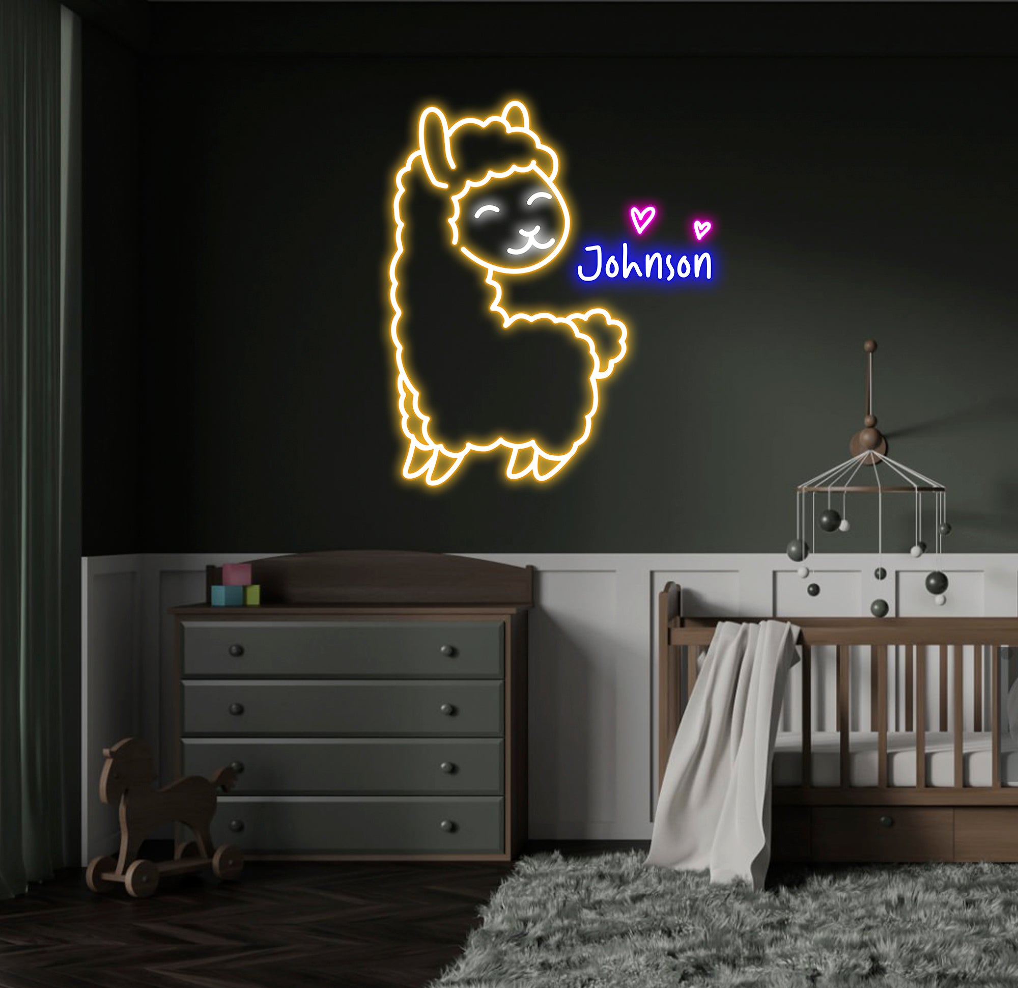 Custom Llama Neon Sign, Personalized Llama LED Light, Animal Lover Wall Decor, Gifts for Kids, Llama Room Neon Wall Art, Nursery Decor