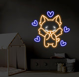 Custom Cute Fox Neon Sign, LED Fox Light, Animal Lover Neon Wall Art, Personalized Fox Room Decor, Gifts for Kids, Custom Name Neon Sign