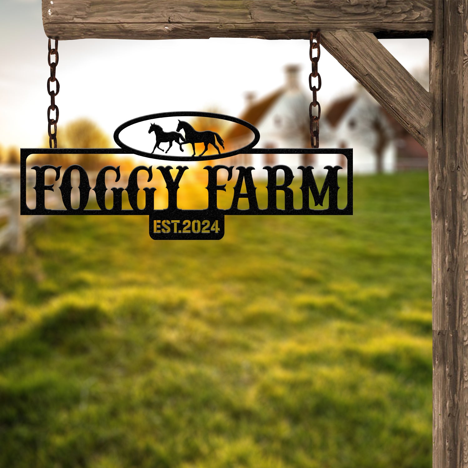 Custom Metal Ranch Name Sign, Personalized Farm Name Sign, Unique Custom Farm Sign, Christmas Gift, Anniversary Gift, Porch Metal Wall Art