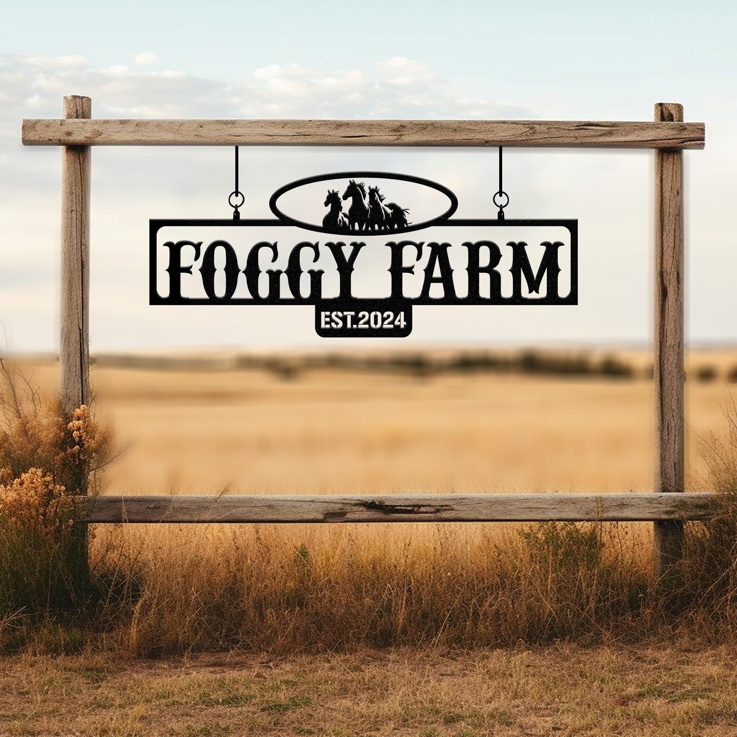 Custom Metal Ranch Name Sign, Personalized Farm Name Sign, Unique Custom Farm Sign, Christmas Gift, Anniversary Gift, Porch Metal Wall Art