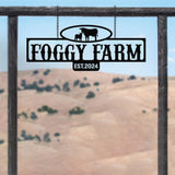 Custom Metal Ranch Name Sign, Personalized Farm Name Sign, Unique Custom Farm Sign, Christmas Gift, Anniversary Gift, Porch Metal Wall Art
