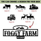 Custom Metal Ranch Name Sign, Personalized Farm Name Sign, Unique Custom Farm Sign, Christmas Gift, Anniversary Gift, Porch Metal Wall Art