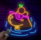 Cute Capybara Neon Light - Sleeping Capybara LED Sign, Bedroom Wall Decor, Nursery Room Art, Adorable Cappy Neon Sign for Kids