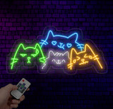 Adorable Cats Neon Sign - Custom Kitty LED Light, Funny Cat Lover Gift, Pet Shop Decor, Bedroom Wall Art, Perfect Gift for Kids