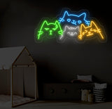 Adorable Cats Neon Sign - Custom Kitty LED Light, Funny Cat Lover Gift, Pet Shop Decor, Bedroom Wall Art, Perfect Gift for Kids
