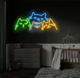 Adorable Cats Neon Sign - Custom Kitty LED Light, Funny Cat Lover Gift, Pet Shop Decor, Bedroom Wall Art, Perfect Gift for Kids