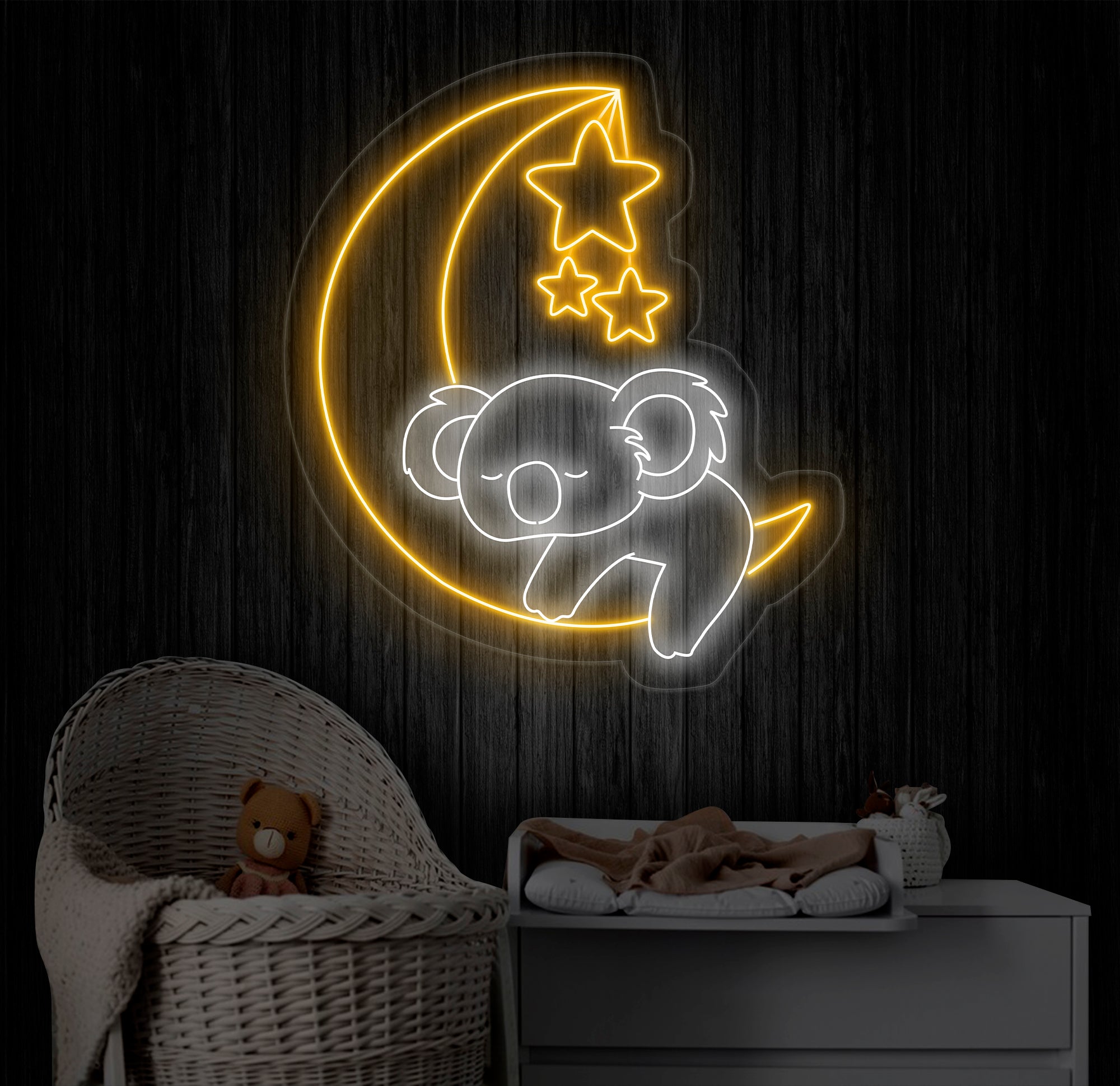 Koala Bear Neon Light - Cute Animal LED Sign, Koala Bedroom Decor, Neon Wall Art for Home, Adorable Koala Neon Light Decoration