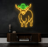 Shetland Cow Neon Sign - Custom Highland Herd LED Light, Western Bull Farmhouse Decor, Unique Cow Lover Gift, Patio Neon Sign