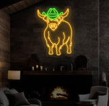 Shetland Cow Neon Sign - Custom Highland Herd LED Light, Western Bull Farmhouse Decor, Unique Cow Lover Gift, Patio Neon Sign