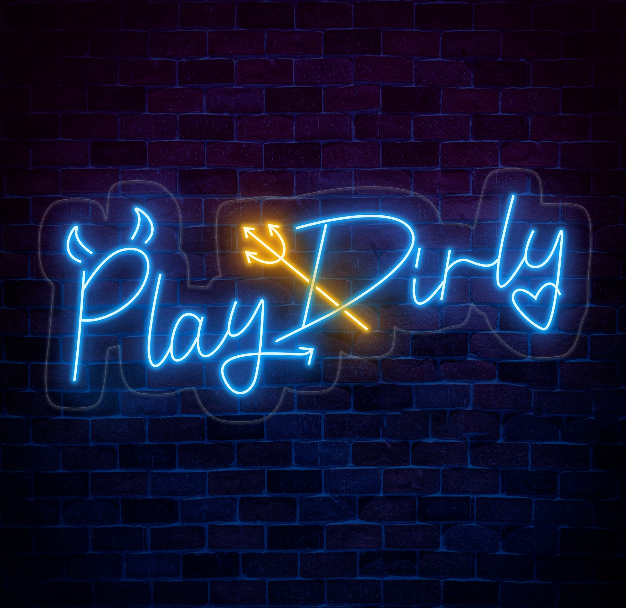 Play Dirty Neon Sign - Custom Red Neon Light, Bedroom Wall Decor, Playful Wall Art, Unique LED Sign for Home or Game Room