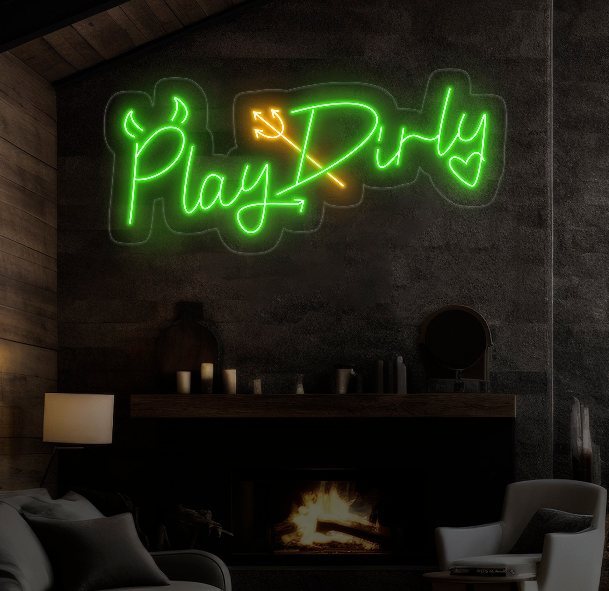 Play Dirty Neon Sign - Custom Red Neon Light, Bedroom Wall Decor, Playful Wall Art, Unique LED Sign for Home or Game Room