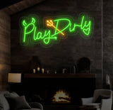 Play Dirty Neon Sign - Custom Red Neon Light, Bedroom Wall Decor, Playful Wall Art, Unique LED Sign for Home or Game Room