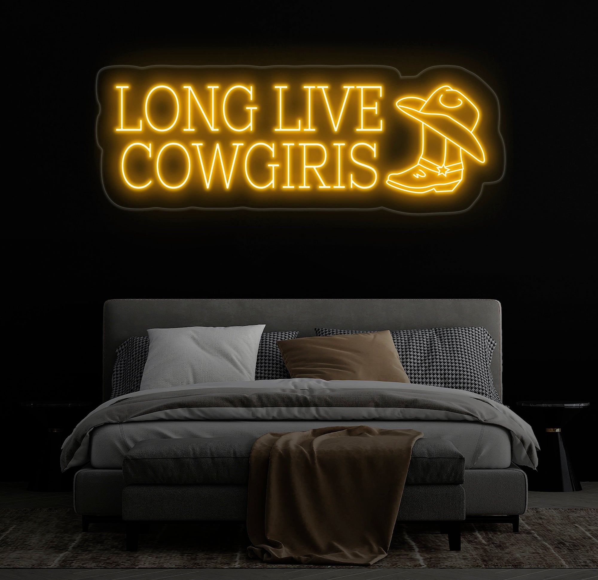 Long Live Cowgirls Neon Sign - Custom LED Light for Cowgirl Lovers, Western Party Decor, Bedroom Wall Art, Unique Cowgirl Gift