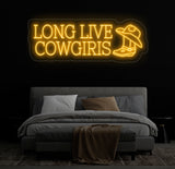 Long Live Cowgirls Neon Sign - Custom LED Light for Cowgirl Lovers, Western Party Decor, Bedroom Wall Art, Unique Cowgirl Gift