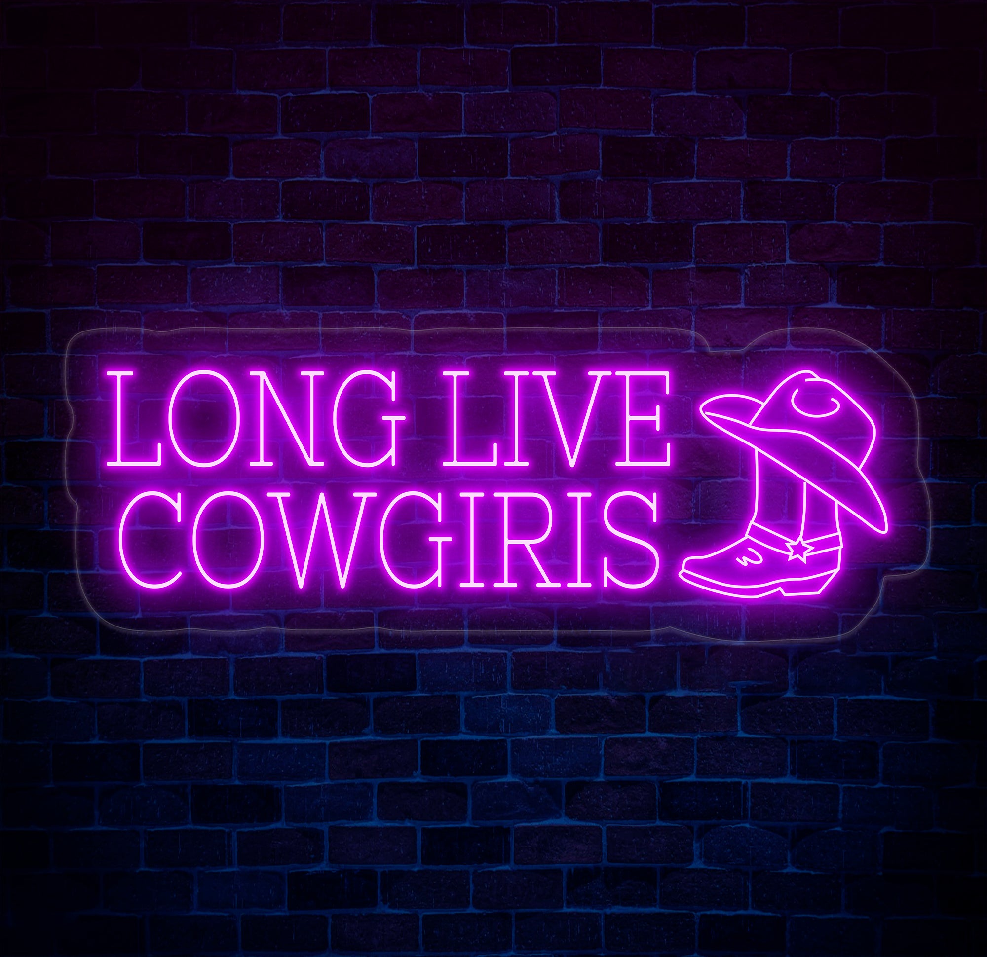 Long Live Cowgirls Neon Sign - Custom LED Light for Cowgirl Lovers, Western Party Decor, Bedroom Wall Art, Unique Cowgirl Gift