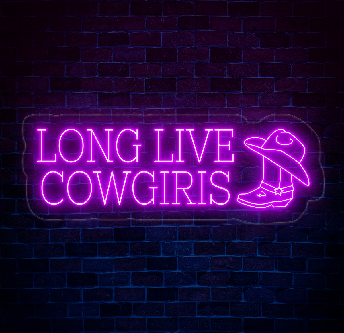 Long Live Cowgirls Neon Sign - Custom LED Light for Cowgirl Lovers, Western Party Decor, Bedroom Wall Art, Unique Cowgirl Gift