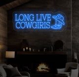 Long Live Cowgirls Neon Sign - Custom LED Light for Cowgirl Lovers, Western Party Decor, Bedroom Wall Art, Unique Cowgirl Gift