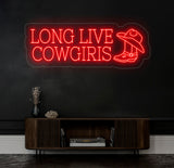 Long Live Cowgirls Neon Sign - Custom LED Light for Cowgirl Lovers, Western Party Decor, Bedroom Wall Art, Unique Cowgirl Gift