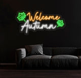 Welcome Autumn Neon Sign, Custom Fall LED Neon Sign, Autumn Neon Light, Fall Party Garden Decor, Autumn Home Wall Decor, Fall Farmhouse Sign