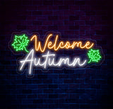 Welcome Autumn Neon Sign, Custom Fall LED Neon Sign, Autumn Neon Light, Fall Party Garden Decor, Autumn Home Wall Decor, Fall Farmhouse Sign