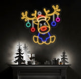 Santa's Reindeer Neon Sign Reindeer Neon Lights Decor, Christmas Neon Sign, New Year Neon Sign, Christmas Gift, Christmas Decoration Room