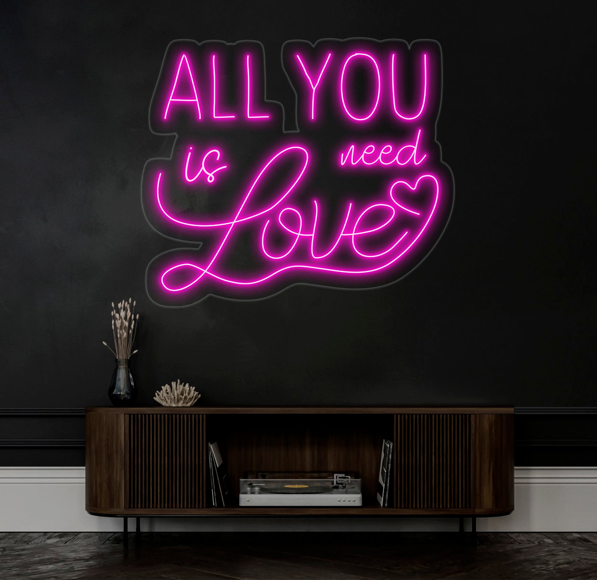 All You Need Is Love Neon Sign, Custom Neon Sign, Wedding Wall Decor, Valentine's Day Decor, Couple Valentine's Gift, Bedroom Decor