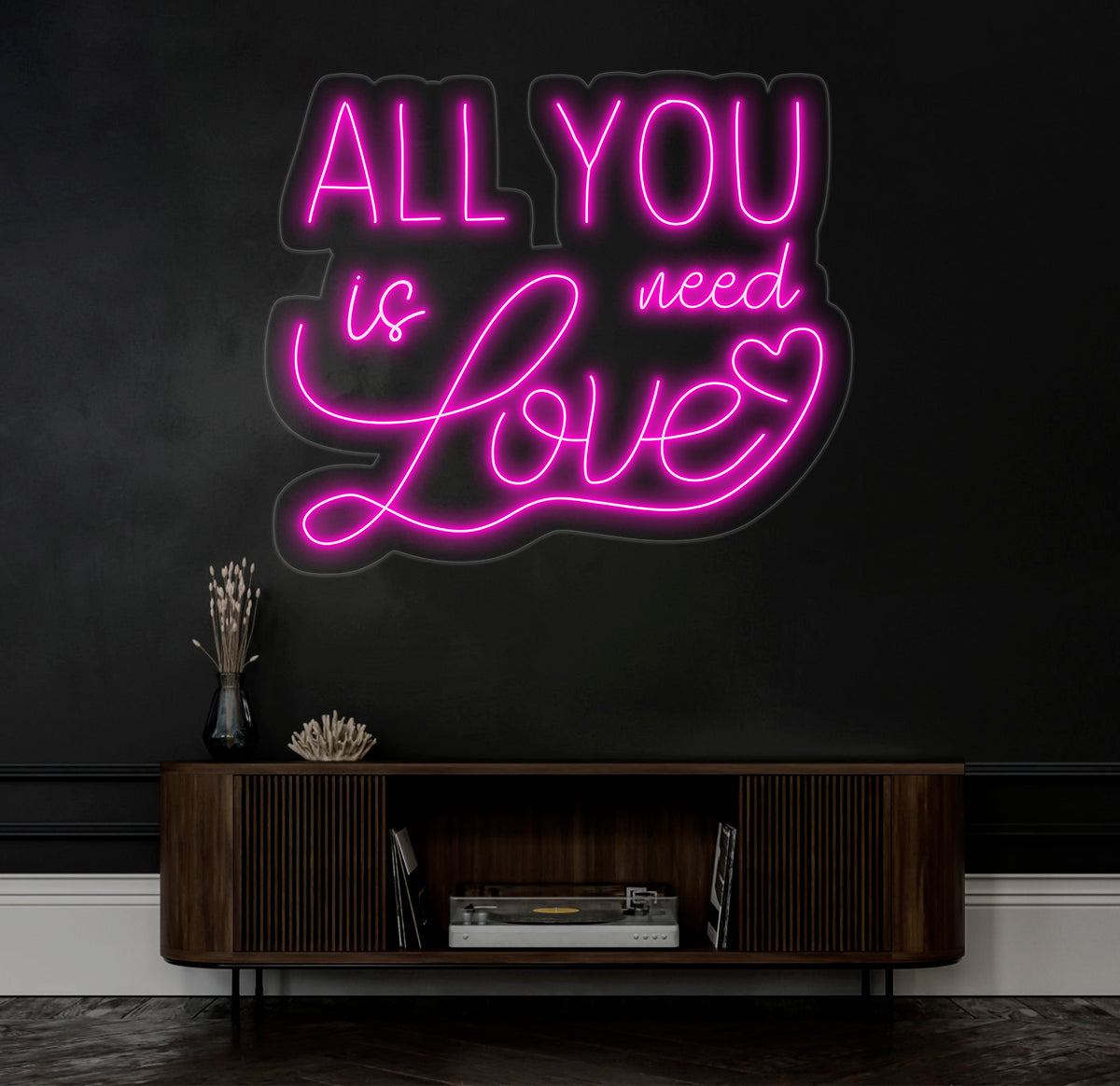 All You Need Is Love Neon Sign, Custom Neon Sign, Wedding Wall Decor, Valentine's Day Decor, Couple Valentine's Gift, Bedroom Decor