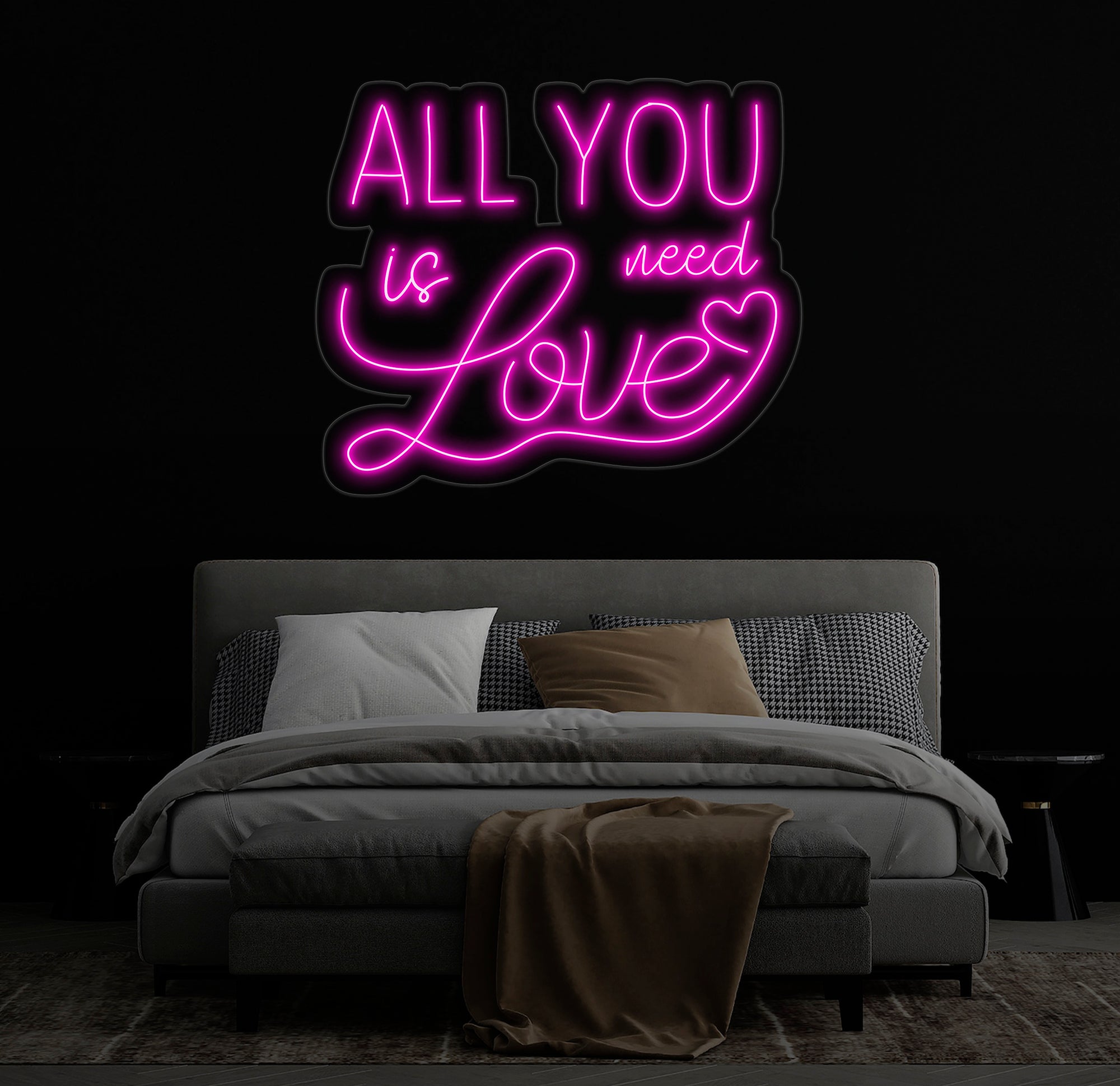 All You Need Is Love Neon Sign, Custom Neon Sign, Wedding Wall Decor, Valentine's Day Decor, Couple Valentine's Gift, Bedroom Decor