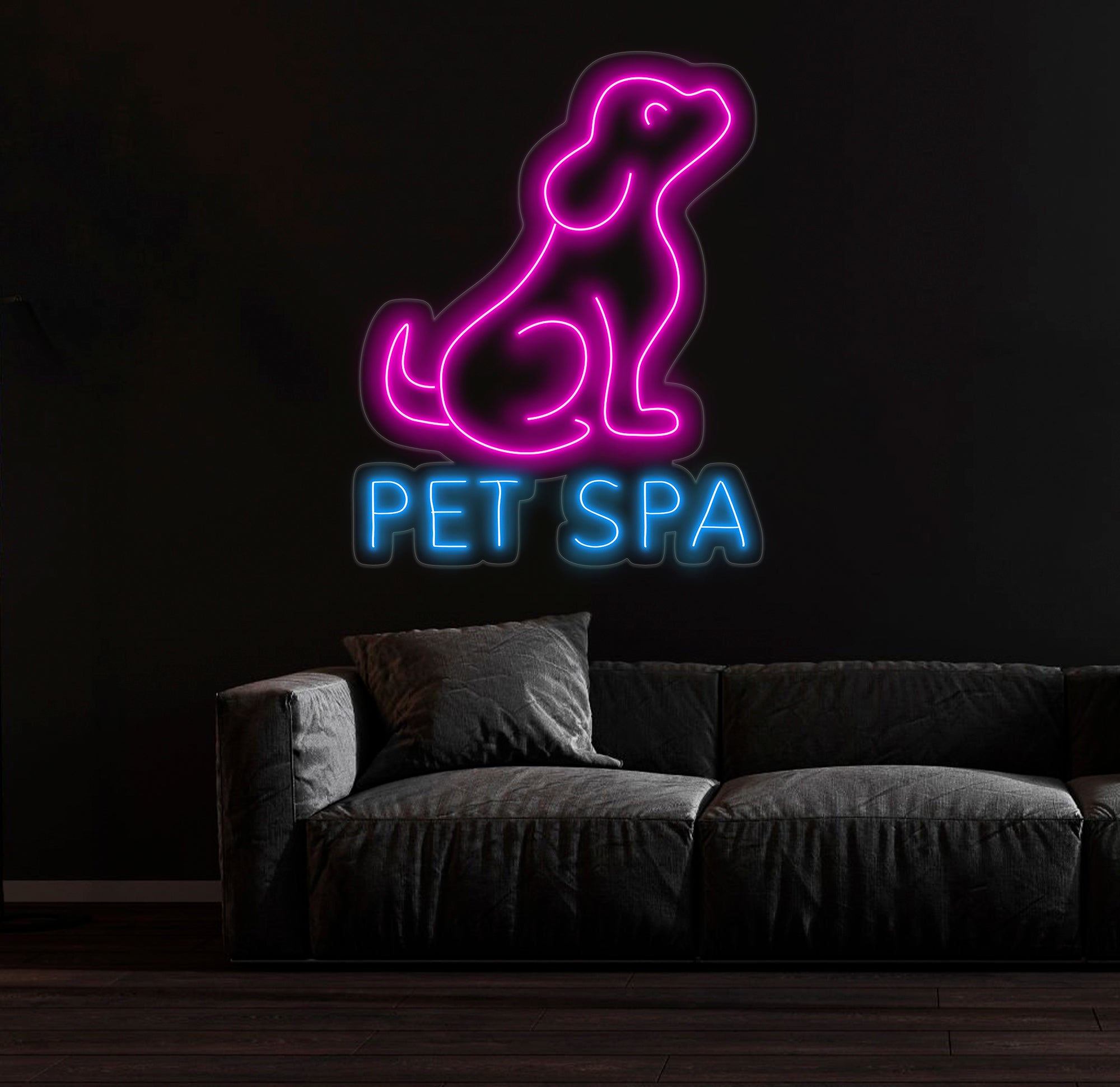 Customizable Pet Spa Neon Sign – Color-Changing LED Light – Perfect Neon Wall Art for Grooming Salons, Pet Spas, and Animal Care Centers