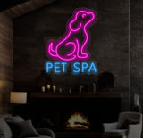 Customizable Pet Spa Neon Sign – Color-Changing LED Light – Perfect Neon Wall Art for Grooming Salons, Pet Spas, and Animal Care Centers