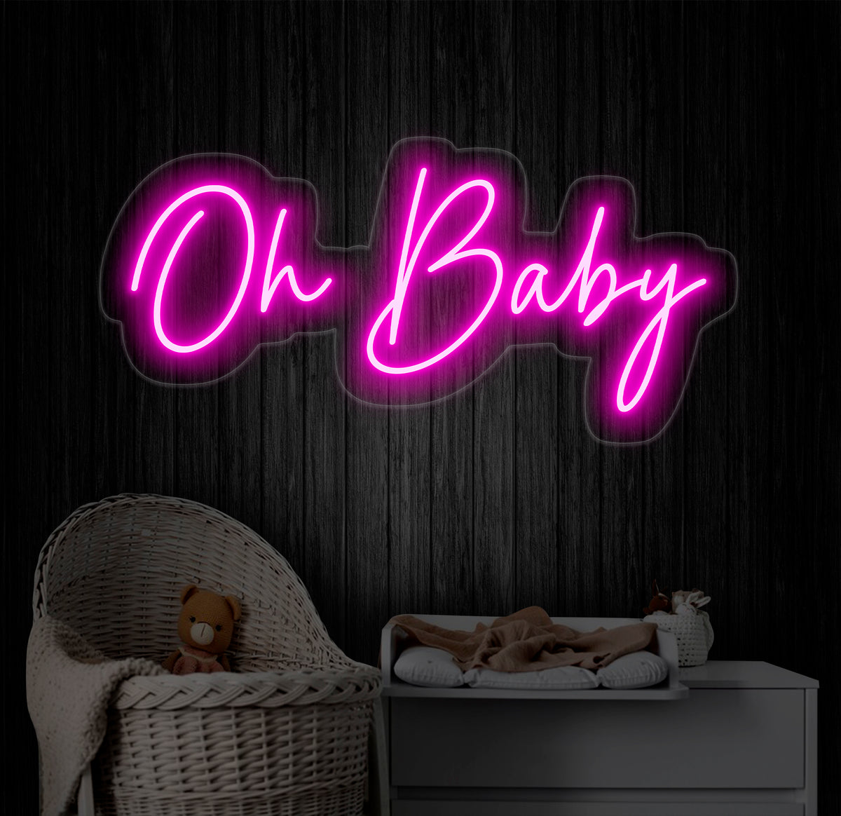 Oh Baby Neon Sign, Custom Neon Light for Baby Shower Decorations, Nursery Decor or Gender Reveal Party, Perfect Baby Celebration Neon Art