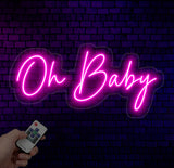 Oh Baby Neon Sign, Custom Neon Light for Baby Shower Decorations, Nursery Decor or Gender Reveal Party, Perfect Baby Celebration Neon Art