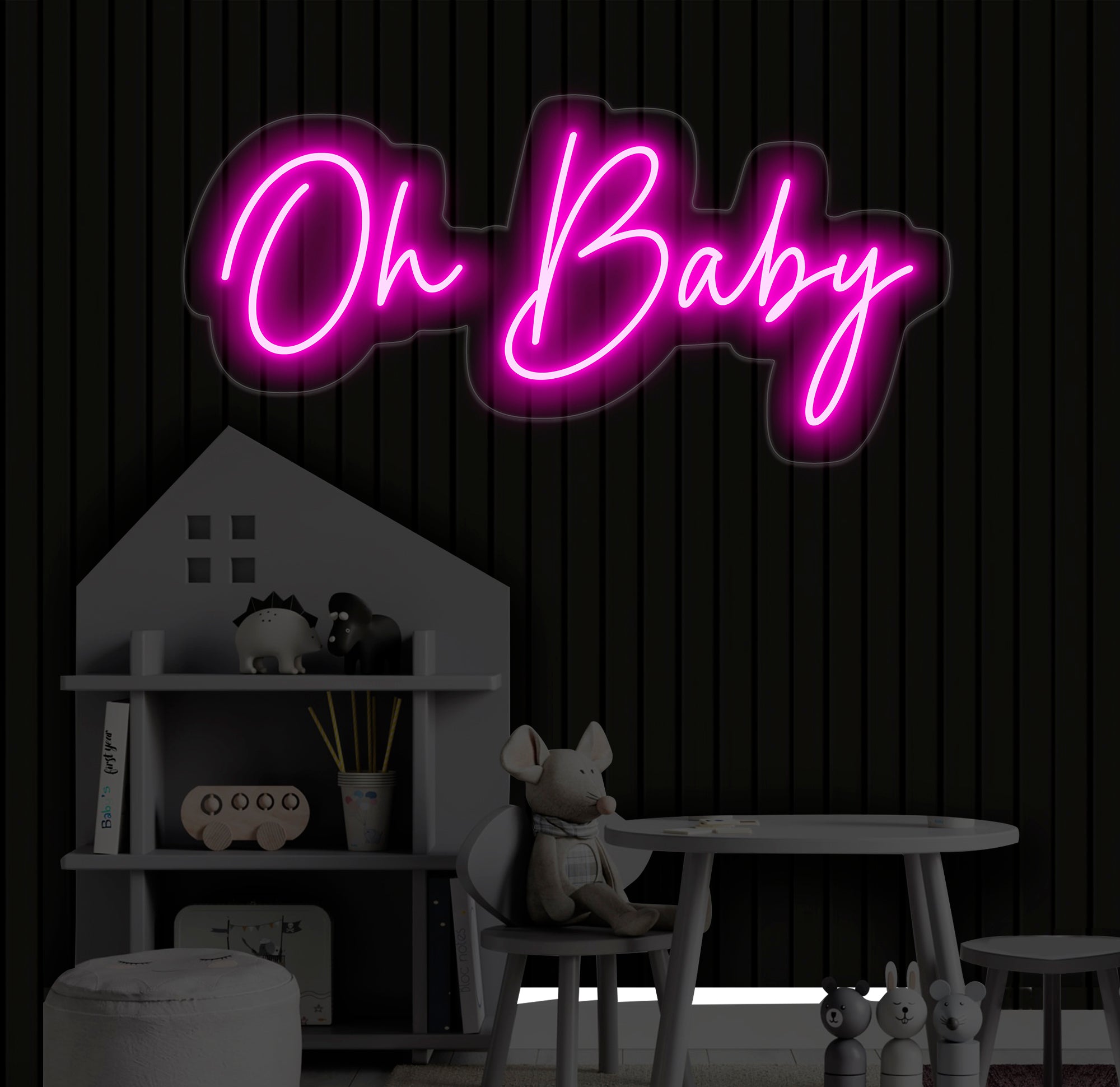 Oh Baby Neon Sign, Custom Neon Light for Baby Shower Decorations, Nursery Decor or Gender Reveal Party, Perfect Baby Celebration Neon Art