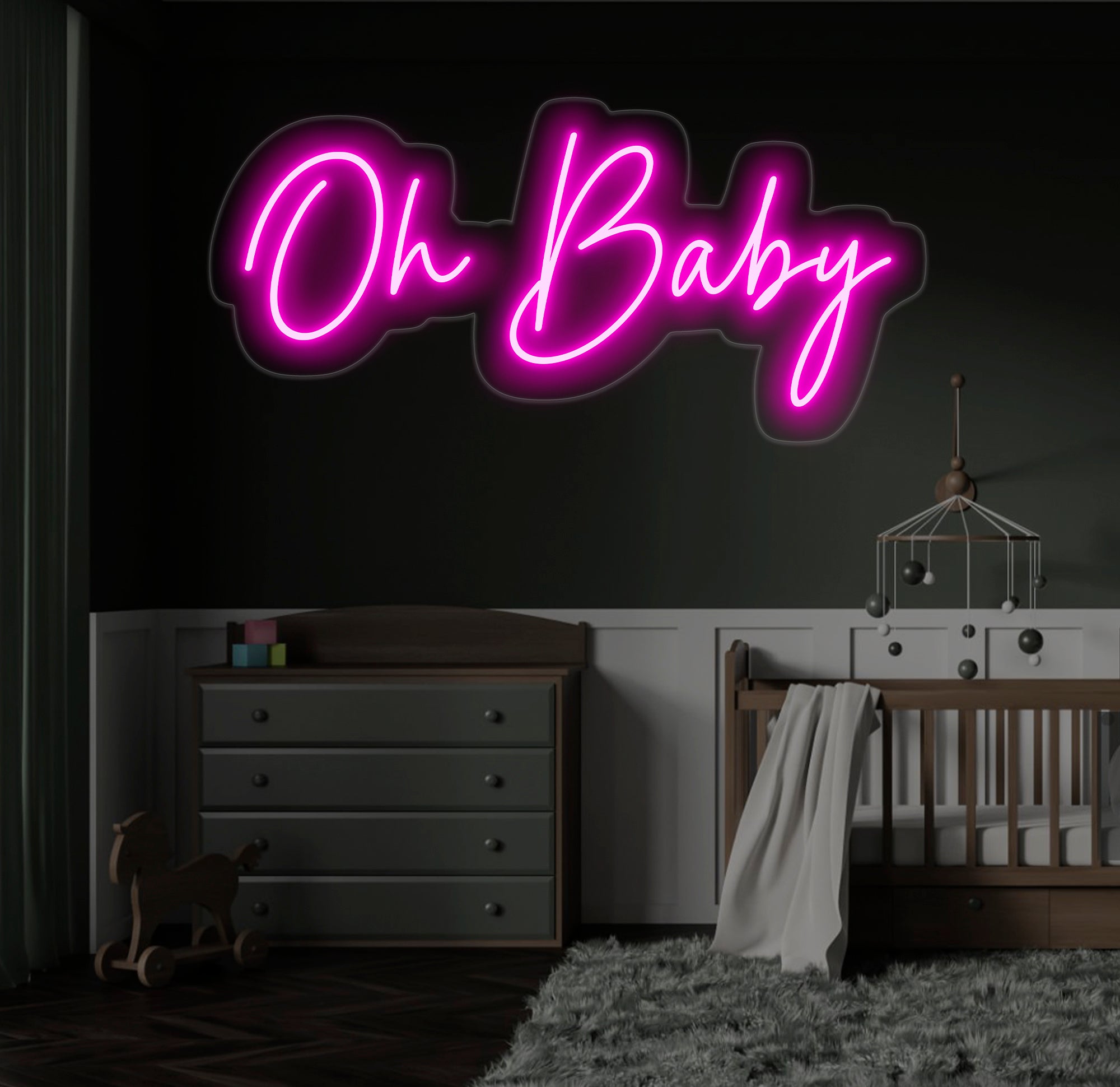 Oh Baby Neon Sign, Custom Neon Light for Baby Shower Decorations, Nursery Decor or Gender Reveal Party, Perfect Baby Celebration Neon Art