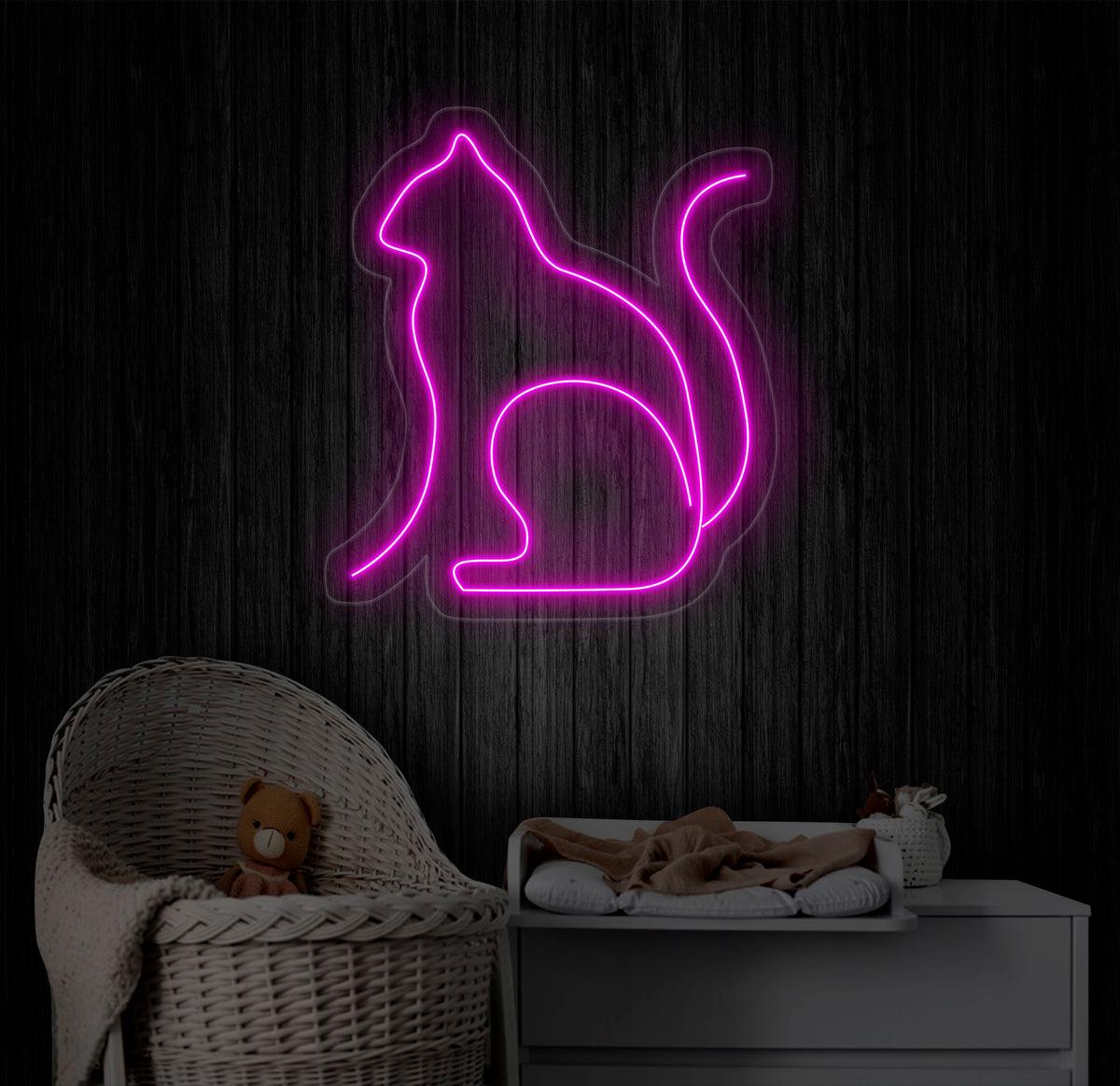 Cat Minimalist Line Neon Sign, Cat Led Sign, Custom Neon Sign, Gift For Kid, Cat Shop Light Wall Art, Pet Spa Neon Sign, Cat Lover Gift