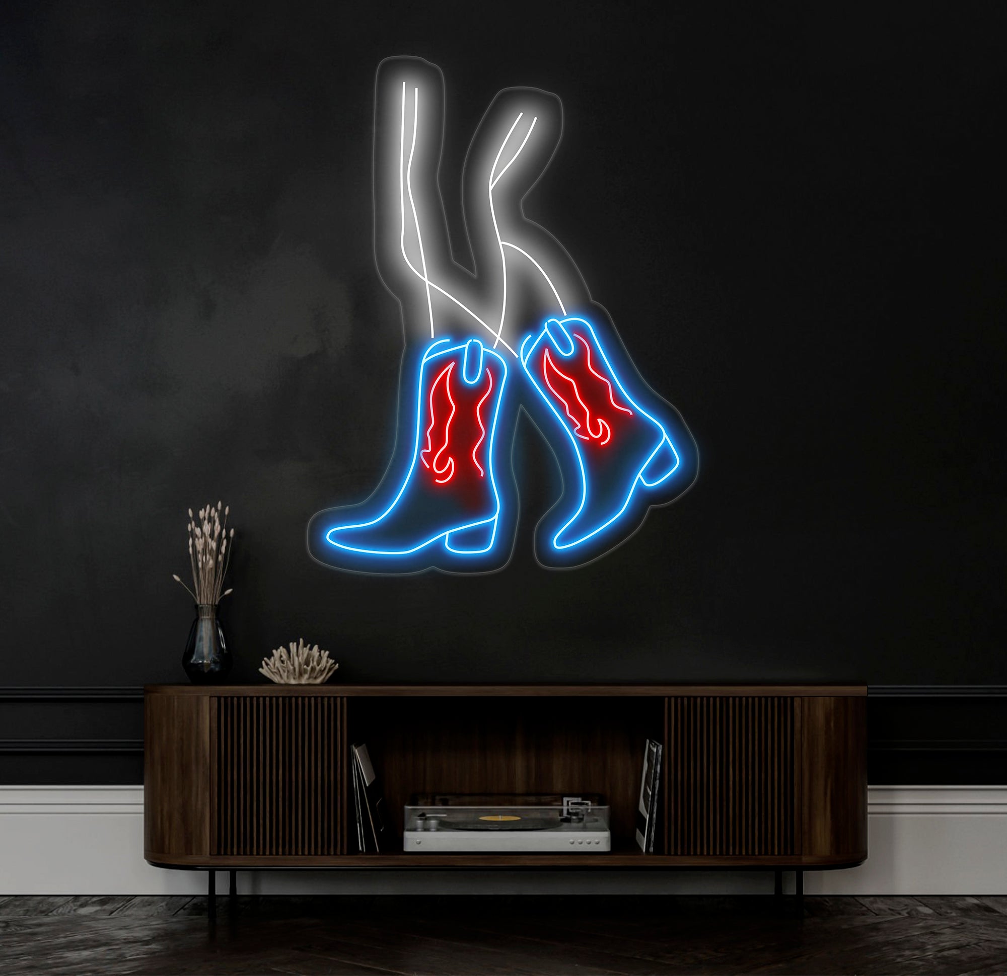 Custom Sexy Cowgirl Neon Sign with Boots - LED Wall Art for Cowboy and Cowgirl Decor - Perfect Gift for Her and Girls' Room Decoration