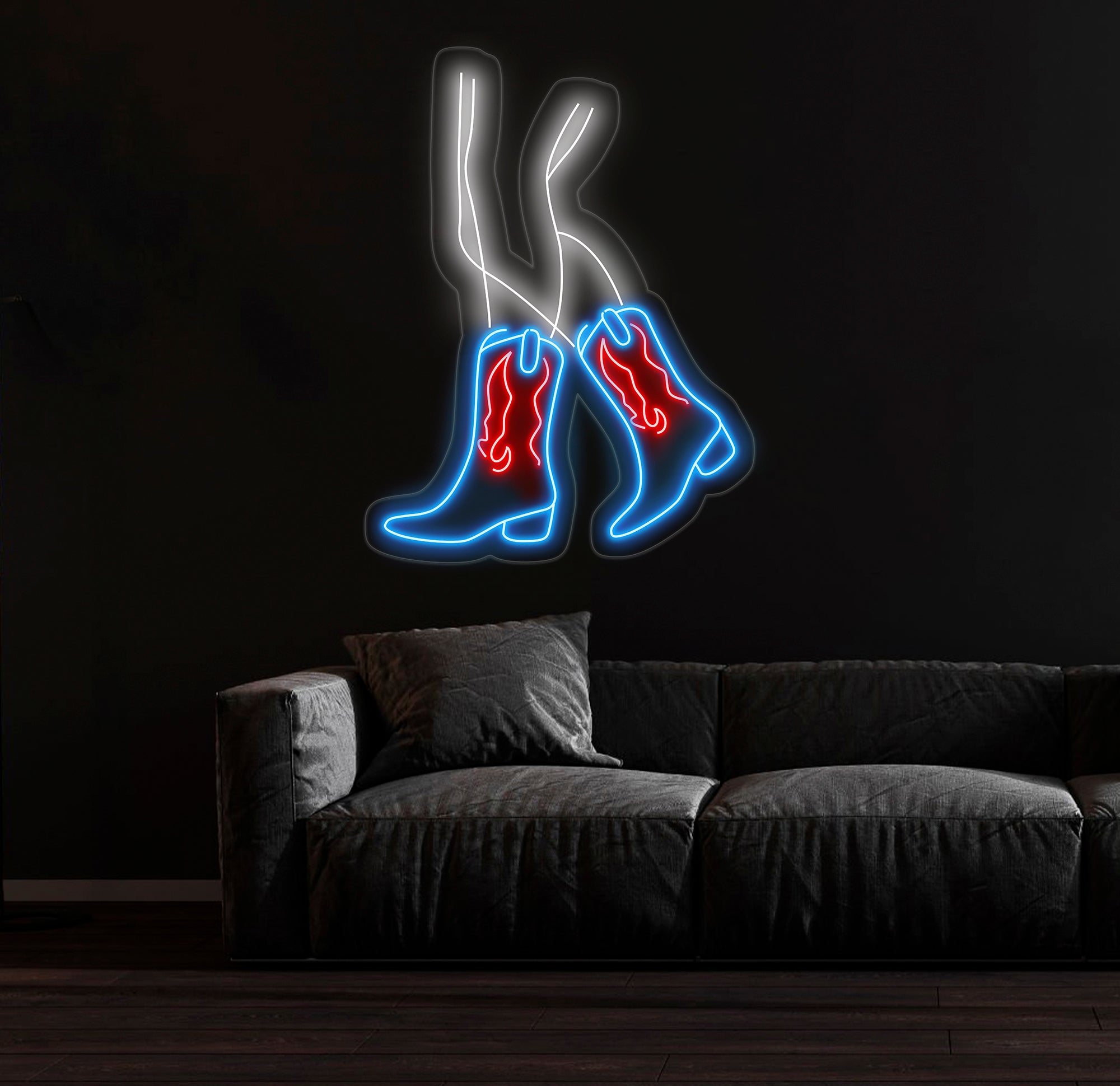 Custom Sexy Cowgirl Neon Sign with Boots - LED Wall Art for Cowboy and Cowgirl Decor - Perfect Gift for Her and Girls' Room Decoration