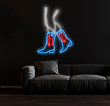 Custom Sexy Cowgirl Neon Sign with Boots - LED Wall Art for Cowboy and Cowgirl Decor - Perfect Gift for Her and Girls' Room Decoration