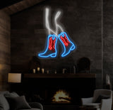 Custom Sexy Cowgirl Neon Sign with Boots - LED Wall Art for Cowboy and Cowgirl Decor - Perfect Gift for Her and Girls' Room Decoration