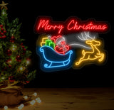 Merry Christmas Neon Sign - LED Christmas Lights, Santa Claus Decor, Best Holiday Gift, Festive Merry Christmas LED Sign for Home Decor