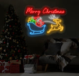 Merry Christmas Neon Sign - LED Christmas Lights, Santa Claus Decor, Best Holiday Gift, Festive Merry Christmas LED Sign for Home Decor