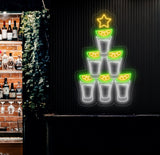 Shot Glass Neon Sign, Custom Bar Wall Light, Fun LED Sign for Party Decor, Bar Lounge Neon Art, Cocktail Shot Glass Neon Wall Decor