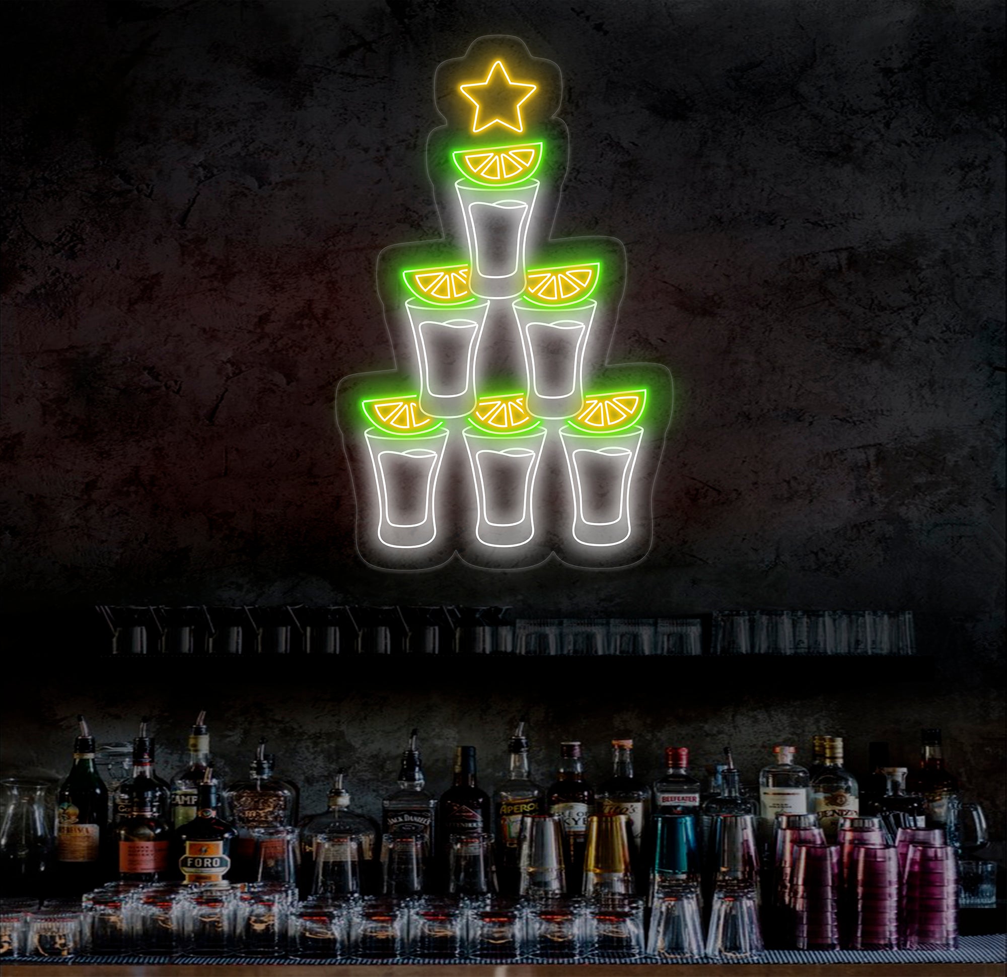 Shot Glass Neon Sign, Custom Bar Wall Light, Fun LED Sign for Party Decor, Bar Lounge Neon Art, Cocktail Shot Glass Neon Wall Decor