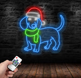 Funny Christmas Dachshund Neon Sign - Merry Christmas LED Light - Dachshund Christmas Tree Wall Art - Festive House Wall Decor