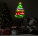 I Believe in the Magic of Books Neon Sign, Christmas Tree Shaped Book Lover LED Light, Custom Holiday Book Sign, Gift for Readers